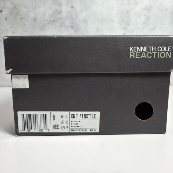 Kenneth Cole Reaction On That Note Black Leather Slip-On Shoes Mens 9M Medium - Picture 4 of 11